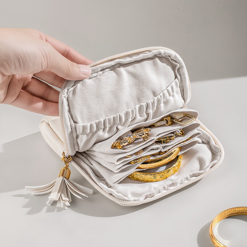 便携流苏拉链首饰珠宝旅行项链耳环收纳包多层首饰收纳袋多规格