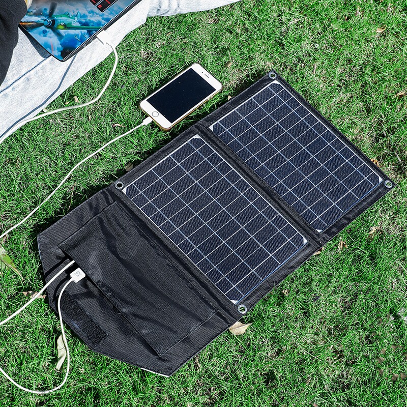 太阳能充电板光伏便携5V12v18V快充电宝手机户外折叠移动电源发电