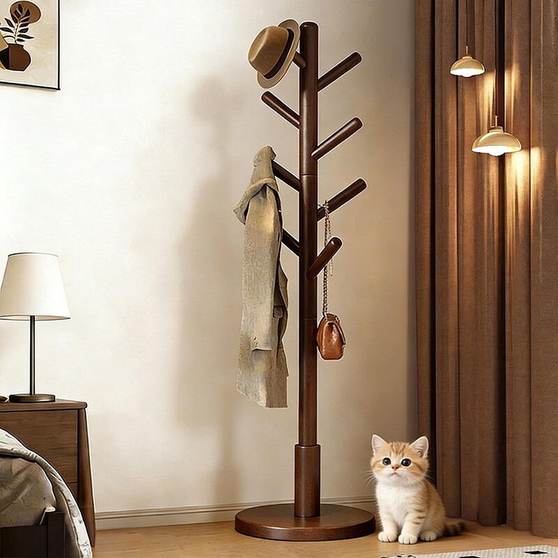 实木衣架落地卧室衣帽架简易立式挂衣架客厅家用挂包架挂衣服架子