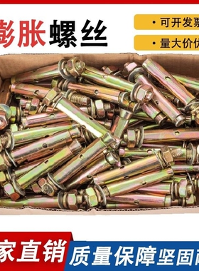 国标彩锌膨胀螺栓螺丝拉爆外膨胀螺丝钉爆炸螺丝吊顶M6M8M10M1618