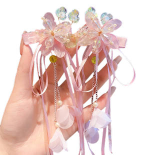 汉服头饰女儿童古风发夹女童中国风步摇流苏发卡公主古装发饰蝴蝶