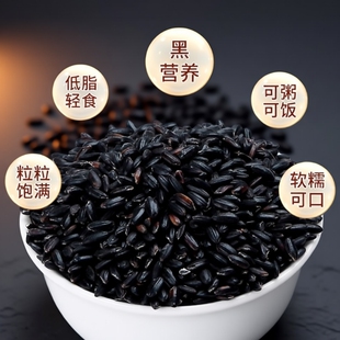 .盖亚农场东北黑米500g新货糙米饭低脂粗粮非紫米糙米五谷杂粮