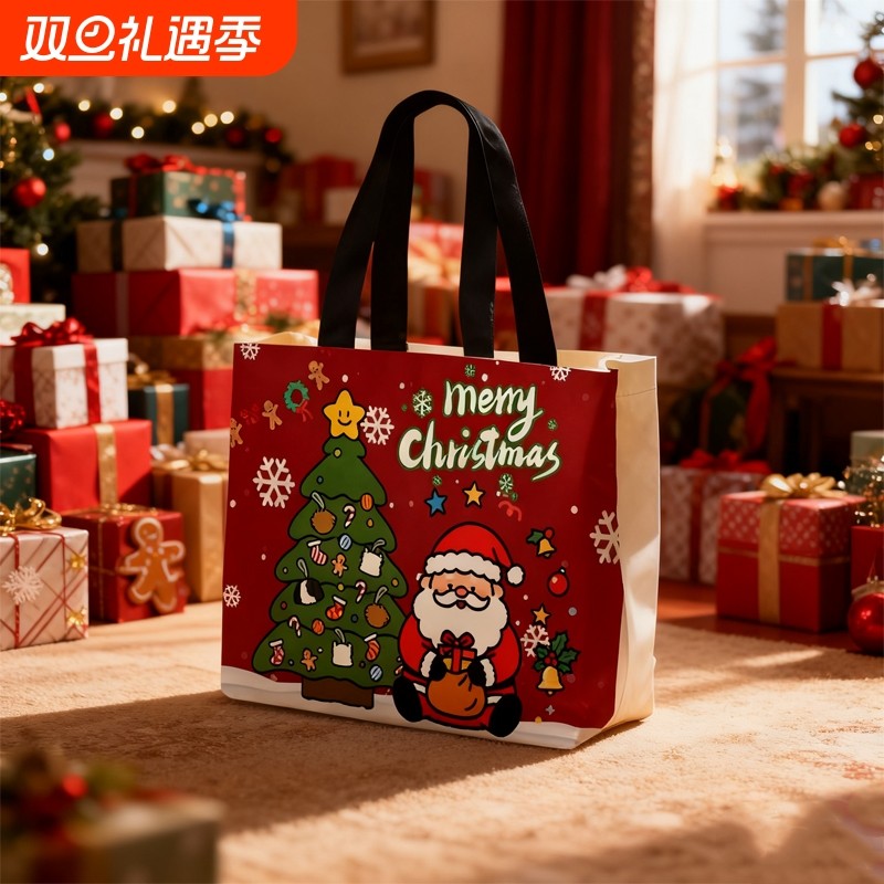 礼品袋大号高级感手提袋纸袋子帆布袋包装袋可爱袋子圣诞节礼物袋