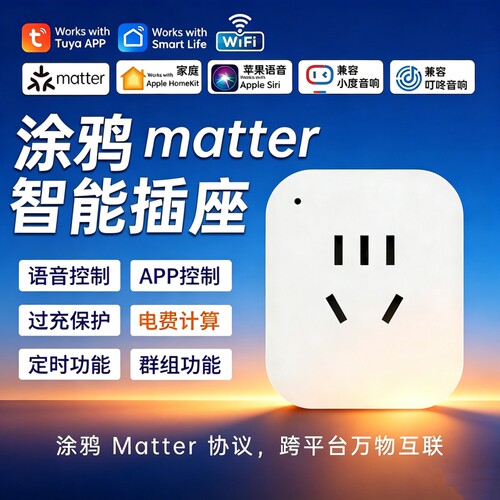涂鸦matter智能插座苹果Home