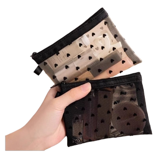 小号化妆包口红补妆卡包网纱女2024新款便携式迷你包内随身收纳袋