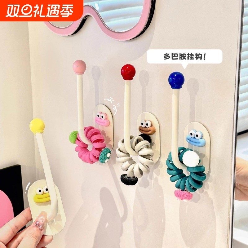 卫生间发圈收纳架壁挂橡皮筋头绳发夹沐浴球收纳杆墙上挂钩浴室