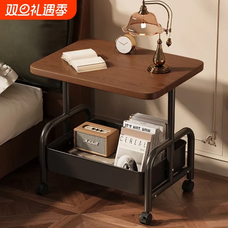 可移动茶几小推车多层边几客厅沙发收纳桌卧室床头带轮收纳置物架