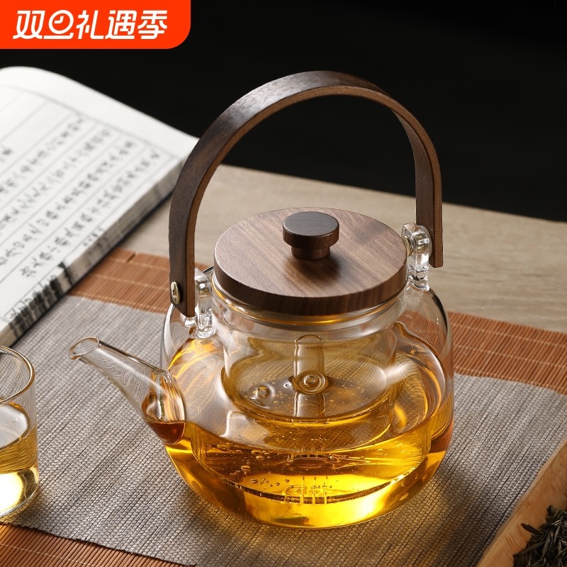 玻璃煮茶壶2024新款烧水壶泡茶家用提梁壶围炉耐高温电陶炉煮茶壶