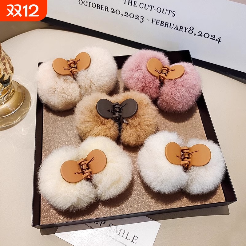 2024新款网红毛绒抓夹小号发夹