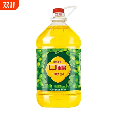 【口福】一级大豆油5L/桶煎炒烹炸食用油自然醇香优选