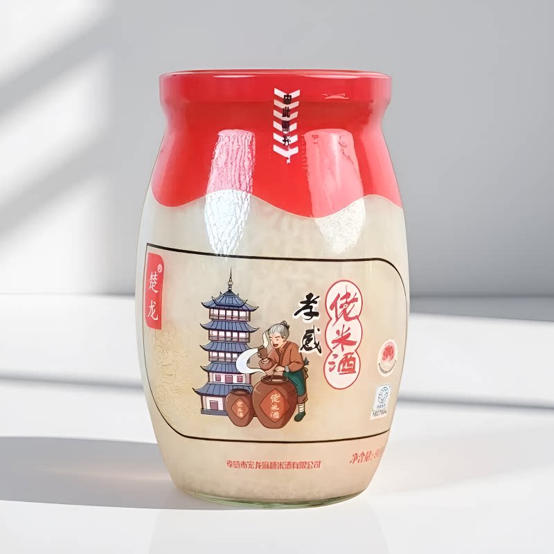 楚龙孝感佬米酒900g瓶醪糟酒酿月子甜品传统家乡酒糯米原味瓶装