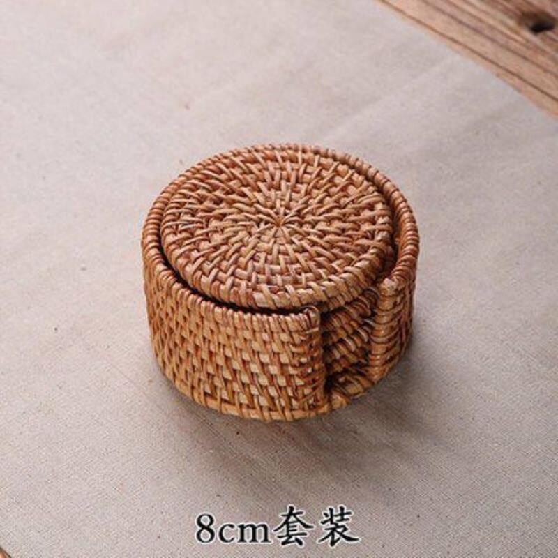 越南藤编茶垫餐桌隔热碗垫子家用餐桌耐高温防烫锅垫杯垫ins简约