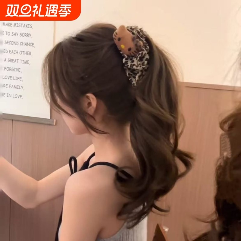 kitty豹纹香蕉夹女2025新款高级感大号马尾夹竖夹后脑勺盘发