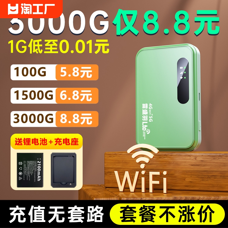 新款5g网络随身wifi无线wifi无限流量4g便携路由器宽带上网卡电脑全国通用车载增强信号高速预存自由宿舍移动