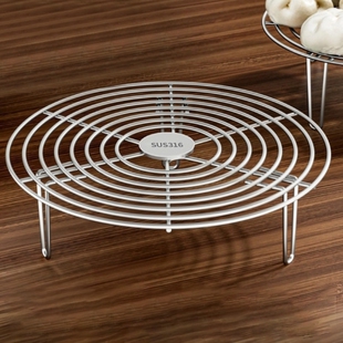 316不锈钢蒸架蒸锅垫支架蒸笼架子家用蒸格隔水炖厨房蒸盘高脚