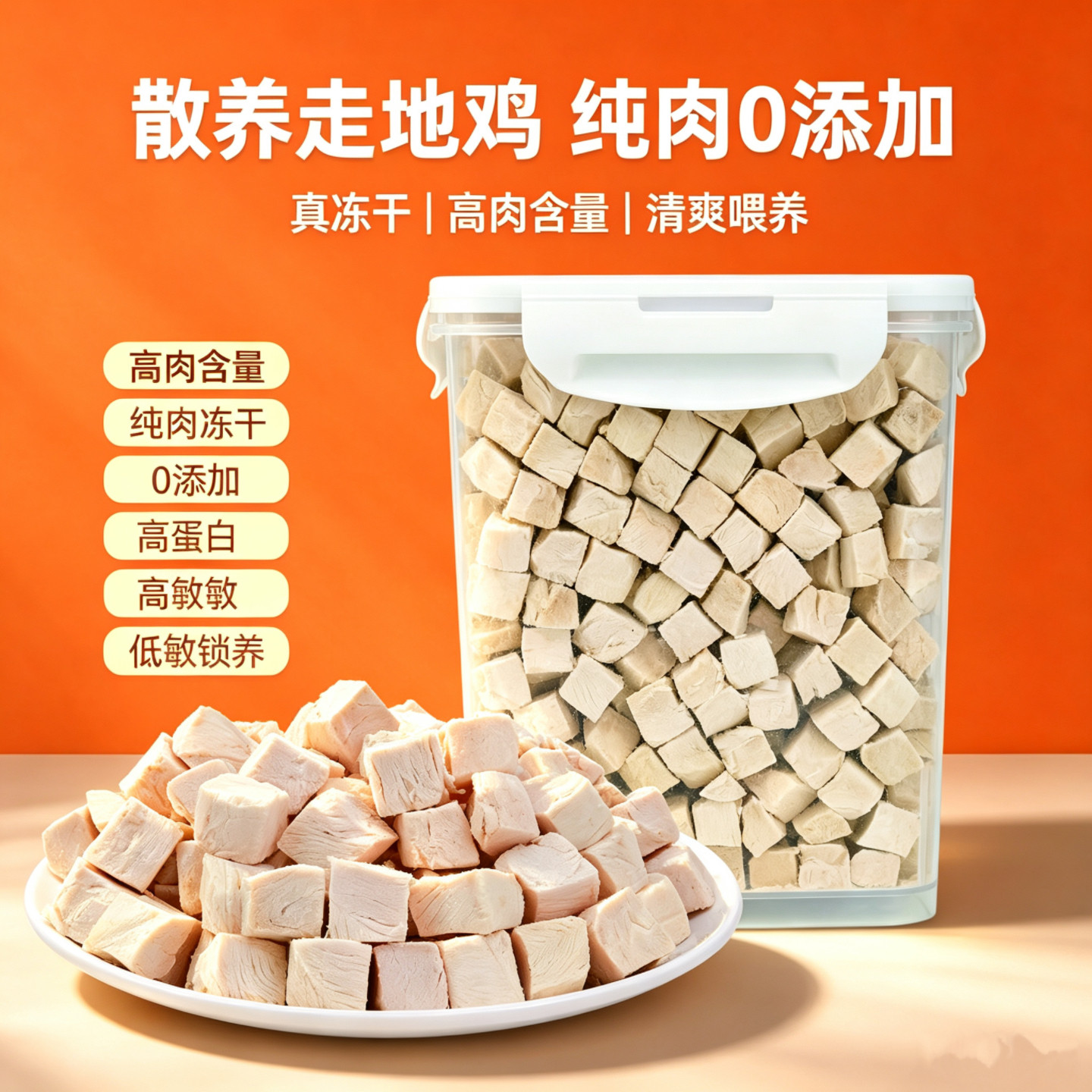 七个怪兽小猫冻干猫零食鸡肉粒宠物猫咪鸡胸肉狗狗狗猫粮营养增肥