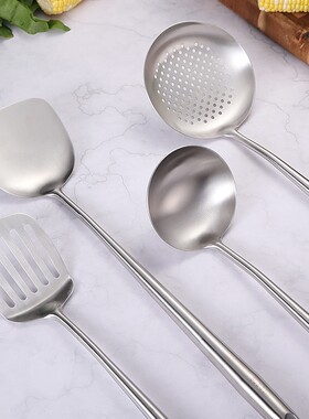304不锈钢家用烹饪厨具四件套煎牛排铲炒铲子煮汤勺厨具可定logo
