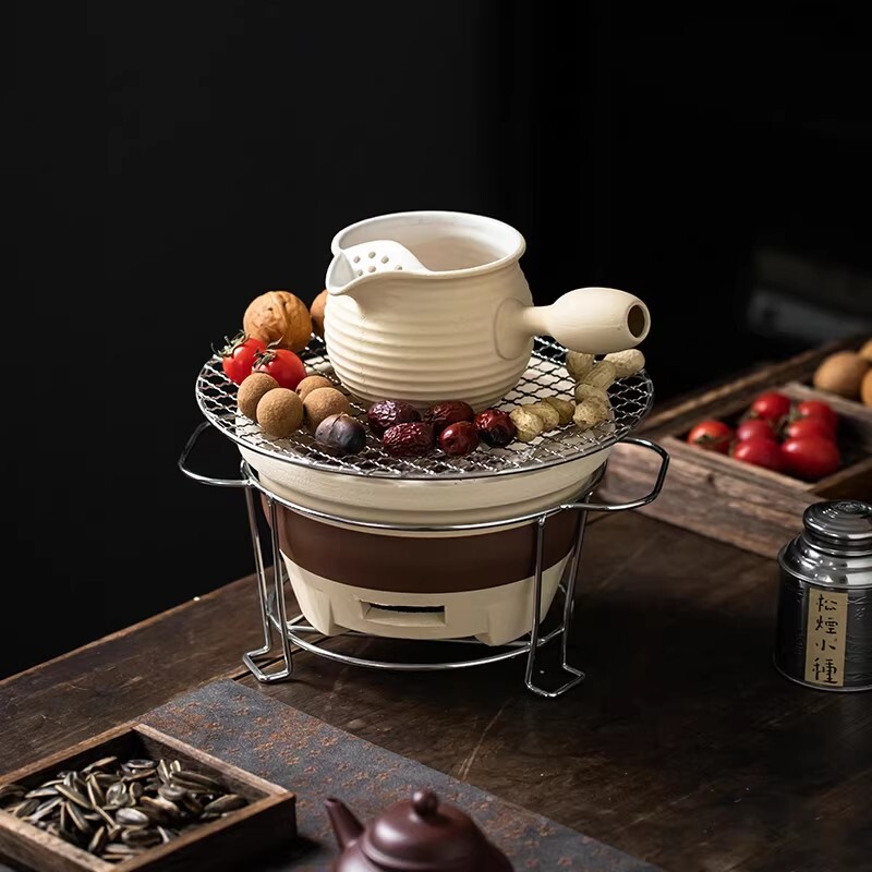 新款围炉煮茶壶炭茶炉取暖炭烧茶炉煮茶器炭炉陶户外烧烤炉隔热