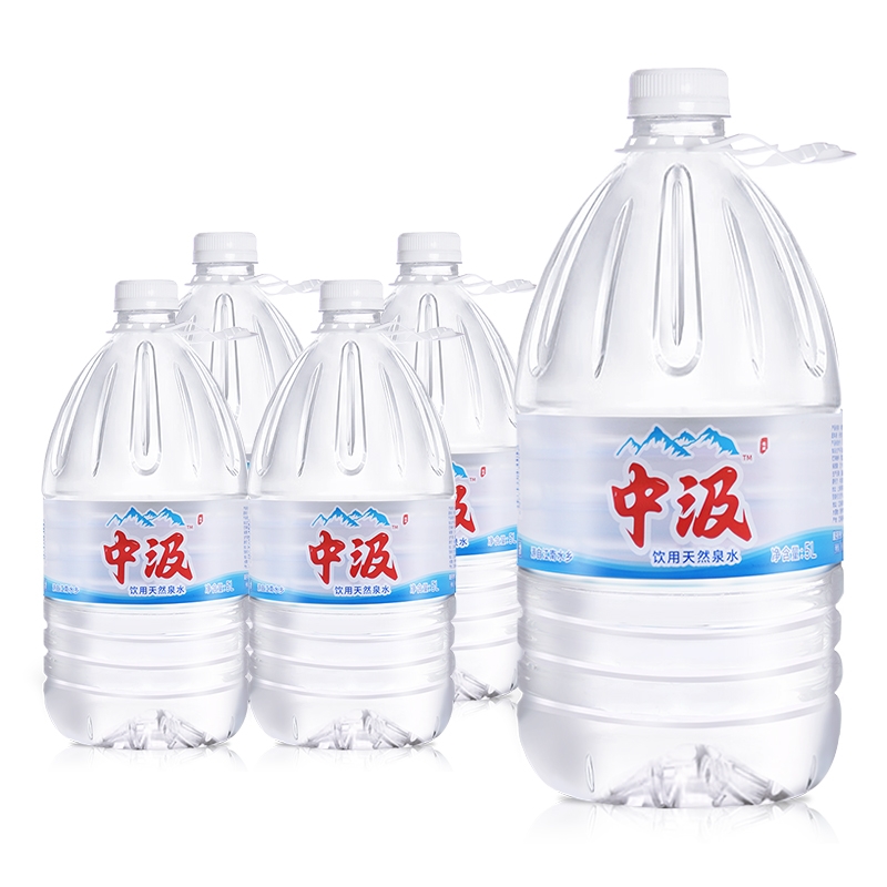 中汲饮用天然泉水5L*4桶整箱家庭大瓶桶装饮用水非矿泉水非纯净水