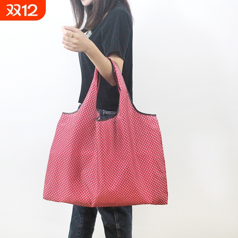 新款防水购物袋可折叠环保袋轻薄便携买菜包超市手提结实尼龙布