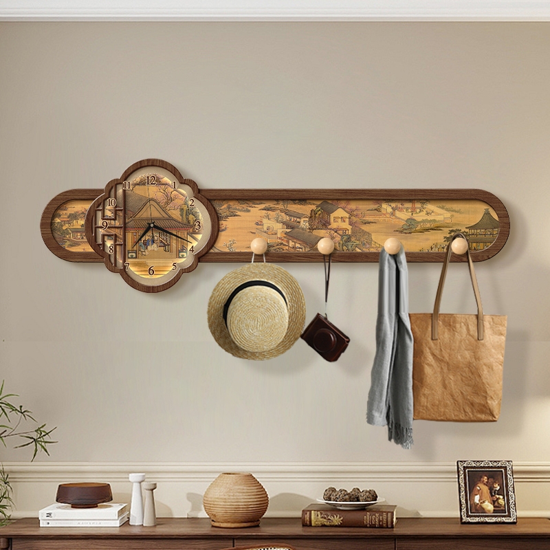 宋代美学钟表置物架装饰入户门衣帽钩装饰挂衣架