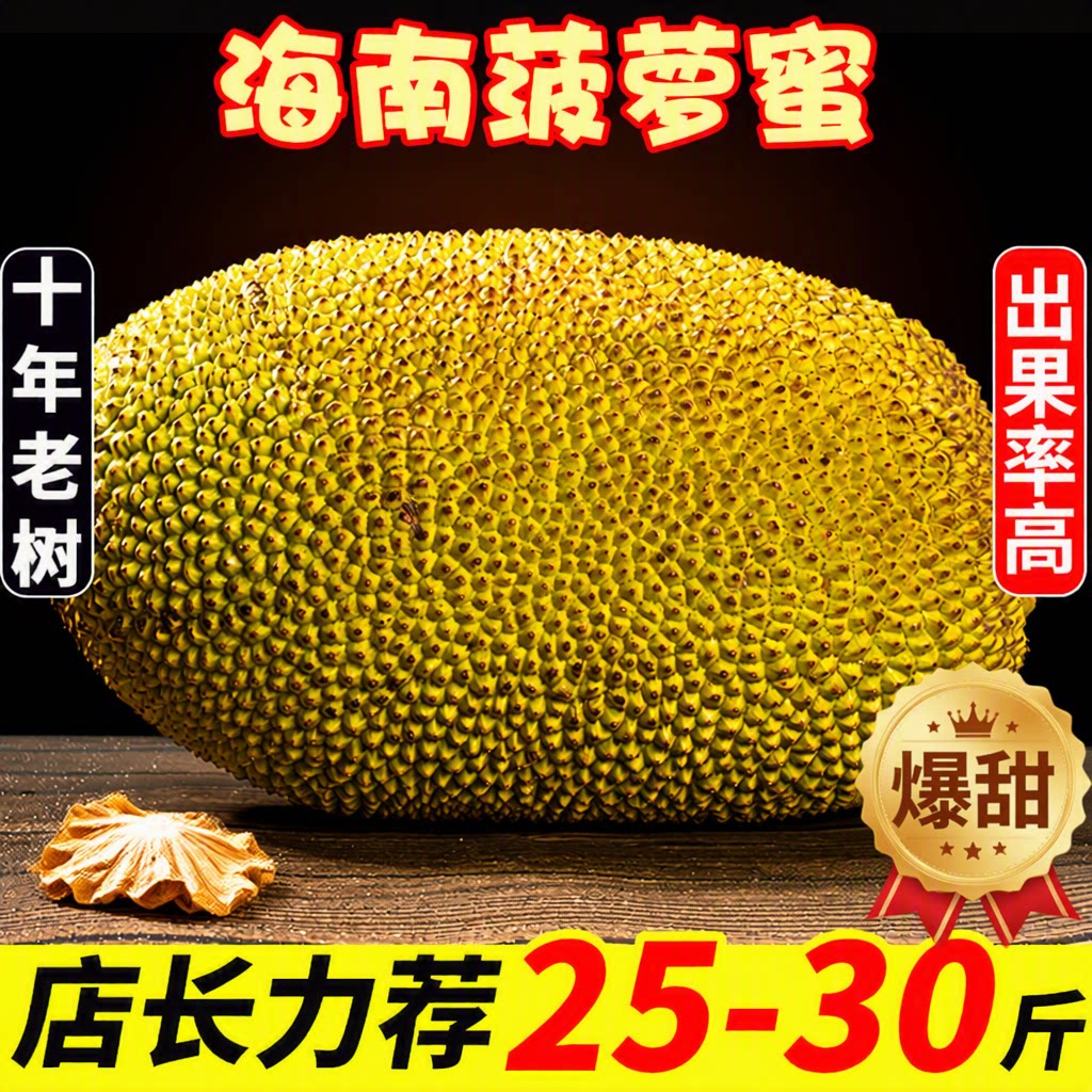 海南黄肉菠萝蜜一整个20-25斤起甜脆包邮当季新鲜现摘树上熟热带