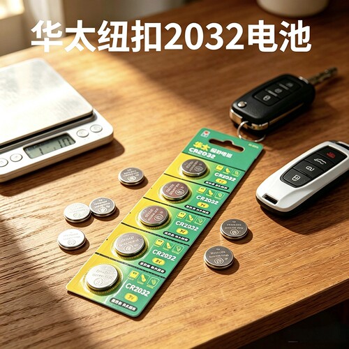 华太纽扣电池汽车遥控钥匙圆形小电子秤通用电池3V纽扣CR2032电脑主板机顶盒体重称cr2025cr2016