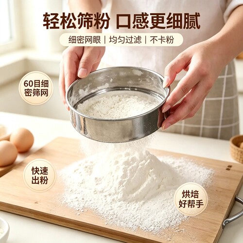 筛子面粉筛不锈钢304加厚网筛