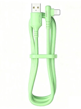 适用苹果iphone5-14弯头充电线绿色1米单条装USB-L接口12W