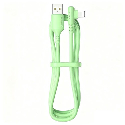 适用苹果iphone5-14弯头充电线绿色1米单条装USB-L接口12W