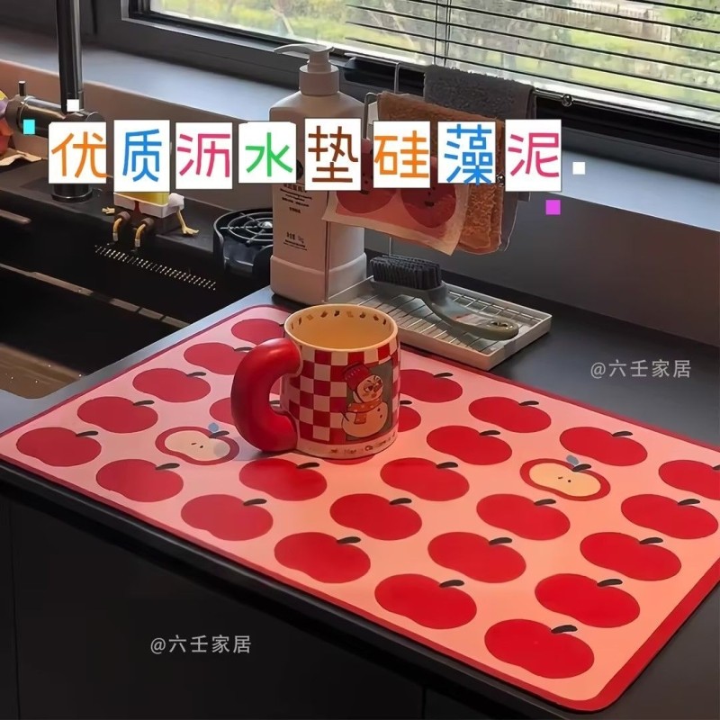 配件厨房沥水垫台面沥水洗碗槽杯垫专用速干防烫隔热布硅藻泥