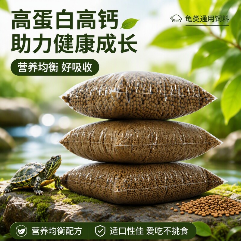 龟粮饲料小乌龟草龟食物巴西龟通用粮食甲鱼鳄龟颗粒幼龟动物高钙