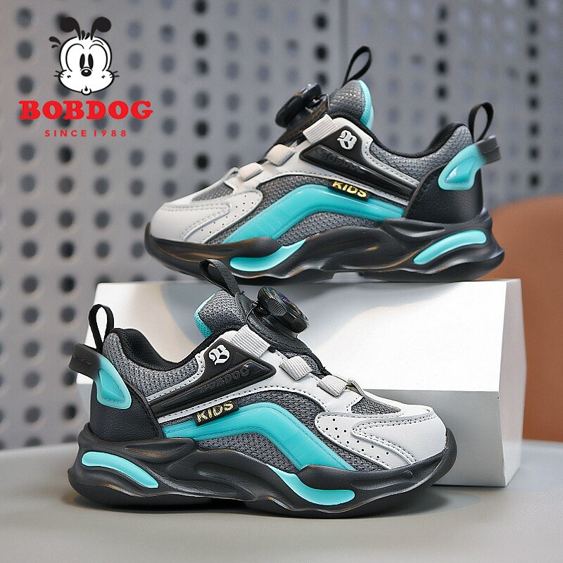 巴布豆男童鞋子网面透气2025春秋新款软底轻便防滑儿童运动鞋减震