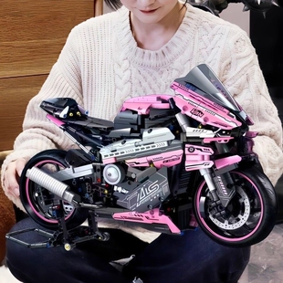 兼容乐高宝马M1000RR摩托车积木机械组模型成人男孩拼装玩具赛车