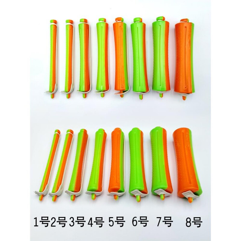 经典双色冷烫杠发廊烫发老式带皮筋杠子纹理羊毛卷发美发店工具