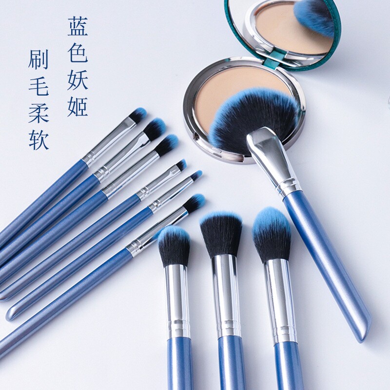 蕾尚跨境10支化妆刷套装批发便捷腮红粉底高光美妆刷化妆工具眼影