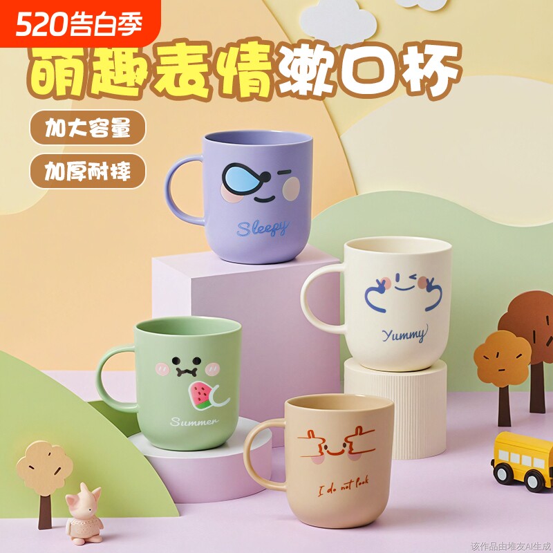 漱口杯家用放牙刷的儿童情侣家庭套装杯子塑料牙缸洗漱杯大容量