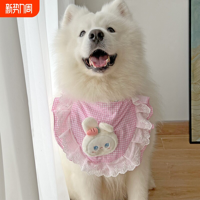 狗狗围兜宠物口水巾小中大型犬萨摩比熊金毛围脖围巾狗狗领结饰品