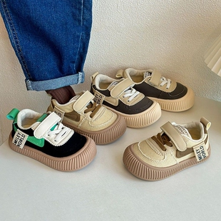 儿童帆布鞋春秋季2026新款软底男童女童室内板鞋宝宝饼干鞋潮防滑