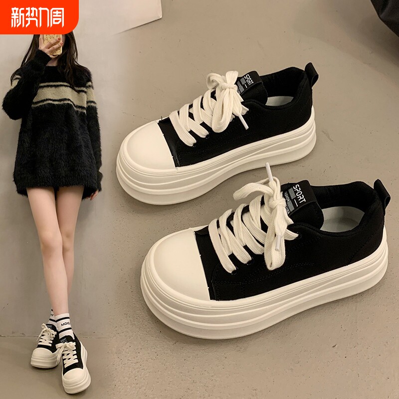 巨好看松糕厚底增高小白鞋女2026新款春季小个子女鞋休闲运动板鞋
