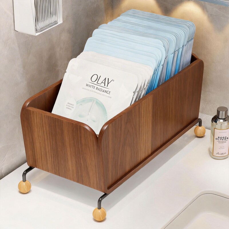 面膜收纳筐卫生间台面护肤品整理架洗漱台化妆品梳子头绳储物盒子