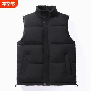 2025男士棉马甲男女同款坎肩大码冬季加厚羽绒棉袄棉服男训练黑色