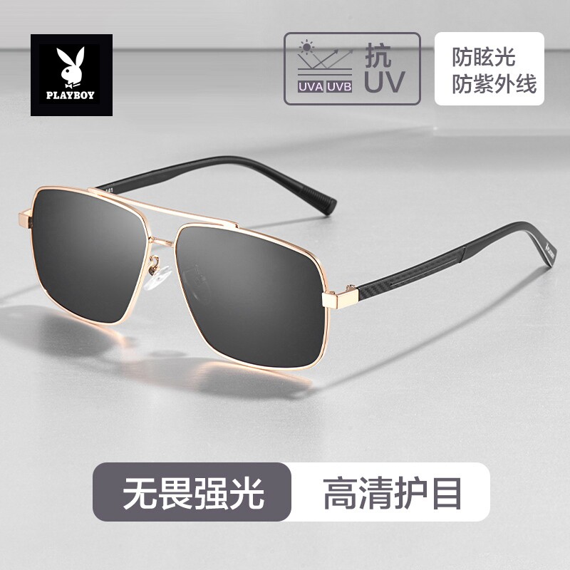 花花公子墨镜男款2025新款男士高级感大脸开车专用太阳眼镜女偏光