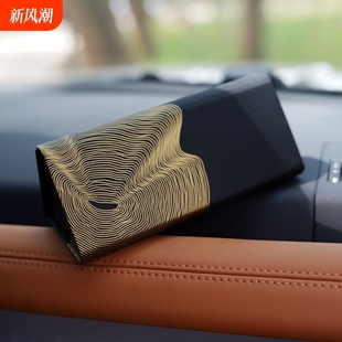 时尚 抗压耐摔太阳眼镜盒三角可折叠年轮眼镜盒近视眼镜平光镜盒子