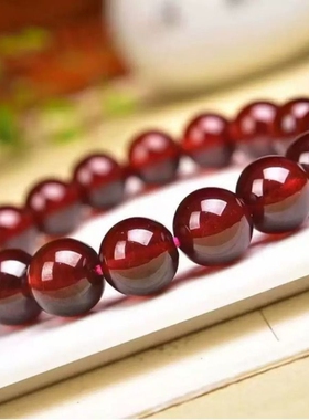 天然石榴石手链单圈正品