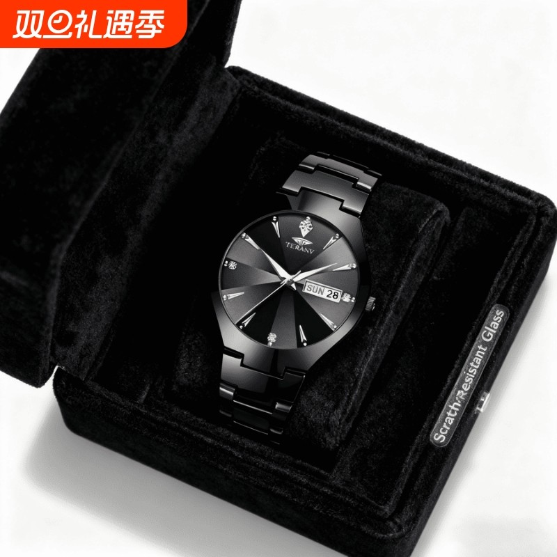 手表男款全自动男表数字双日历防水腕表男机械风全自动防水高级感