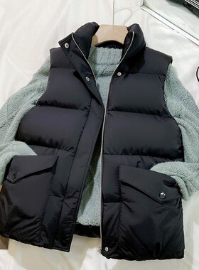 短款羽绒棉马甲女2026秋冬韩版宽松学生加厚休闲马夹面包服外套潮