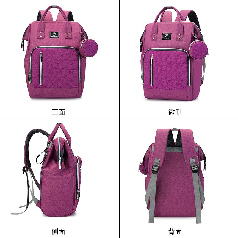 跨境新款母婴包多功能防泼水独立奶仓可挂童车外出轻便双肩妈咪包