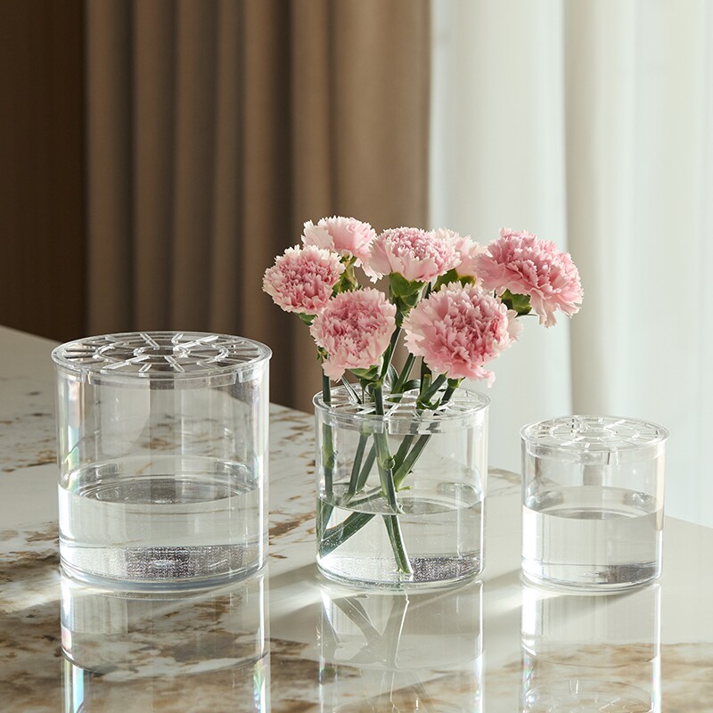 亚克力防摔花瓶水养水培插花富贵竹透明直筒亚克力鲜花装饰客厅小