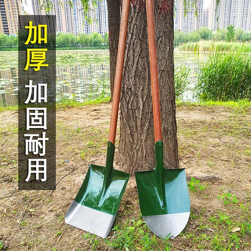 铁锹大铲子工地挖土铁锨农用工具大全户外铲尖头消防锰钢加厚锹平